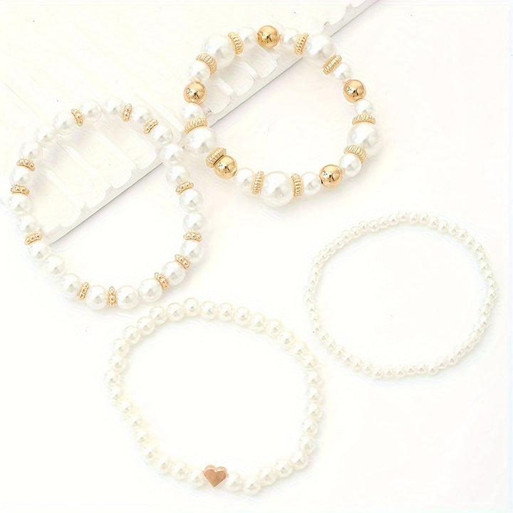 Elegant handmade pearl bracelet set