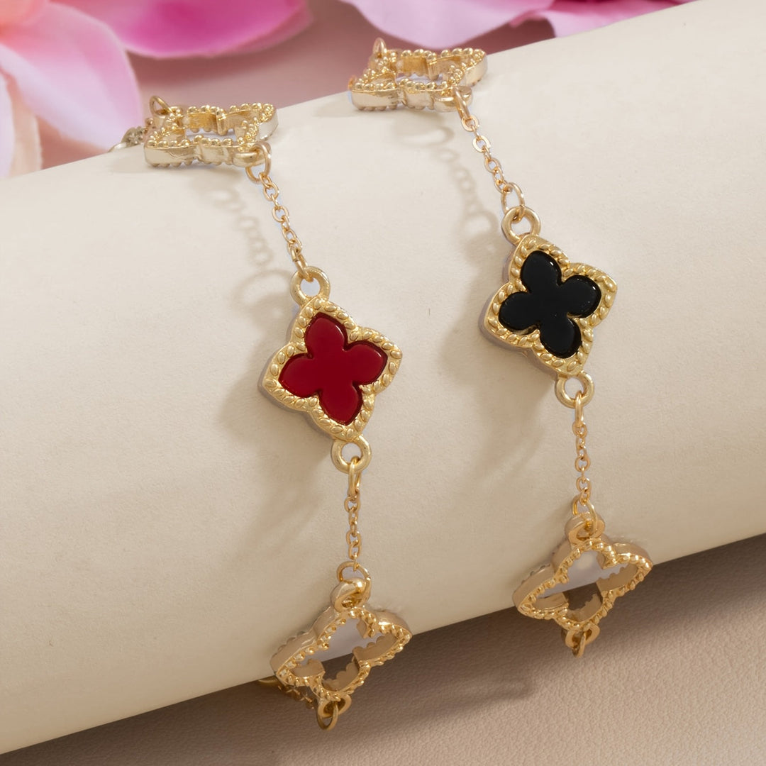 Elegant bracelets with a four-leaf clover for good luck
