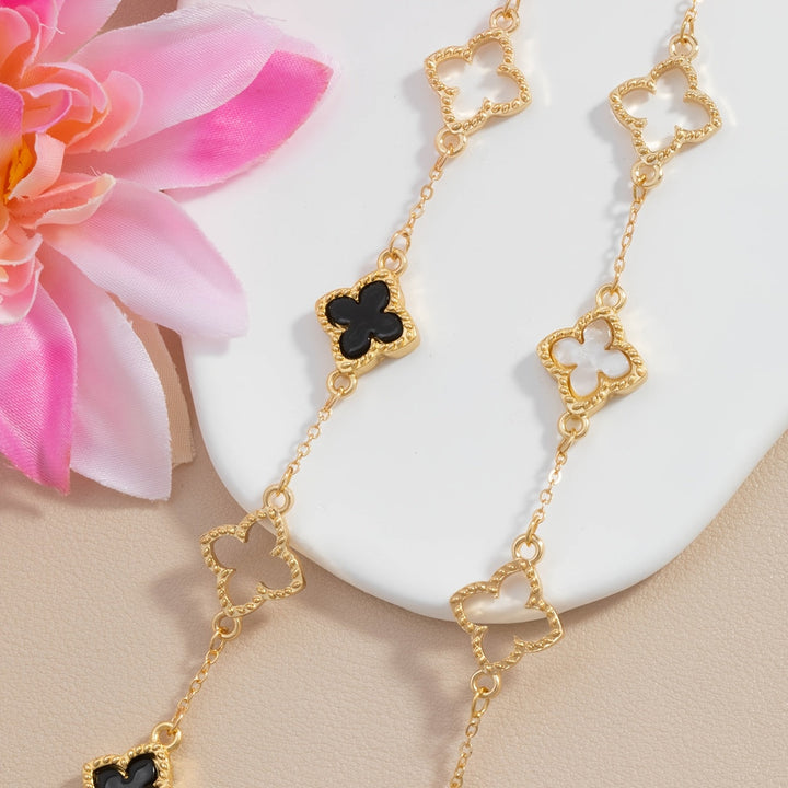 Elegant bracelets with a four-leaf clover for good luck