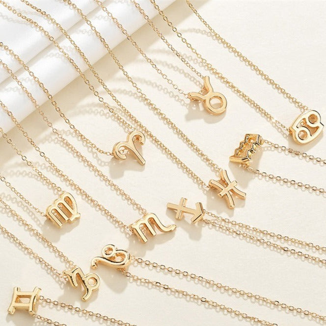 Celestique Pendant Charm with Zodiac Sign | Gold