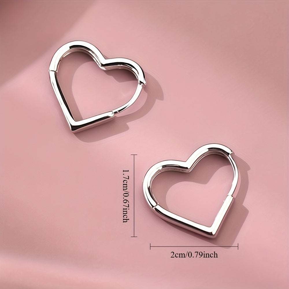 Heart-shaped stainless steel earrings in gold colour