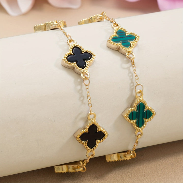 Elegant bracelets with a four-leaf clover for good luck