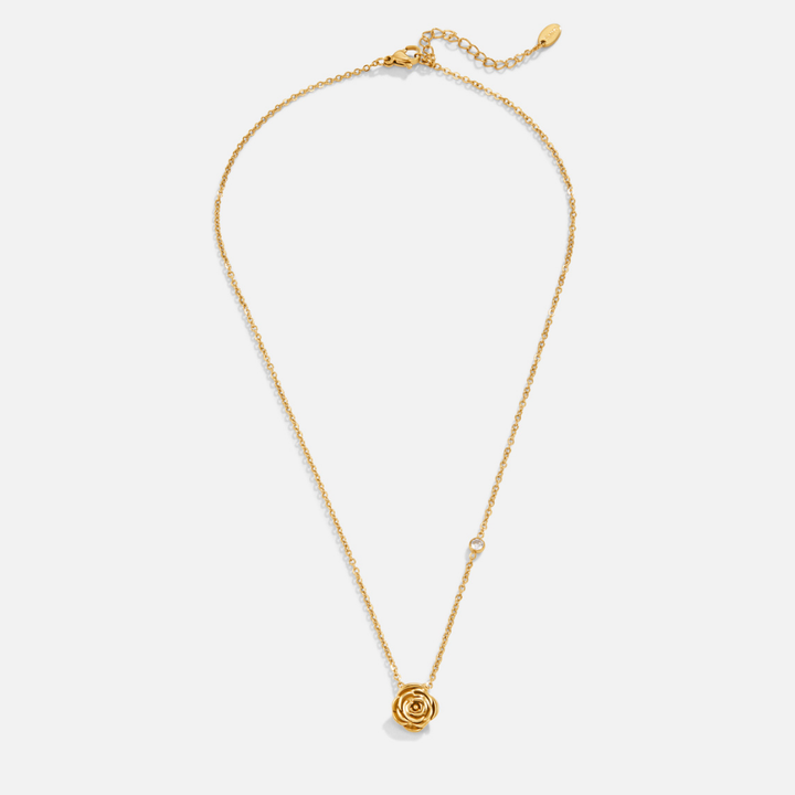 Necklace with a Gold Rose Pendant