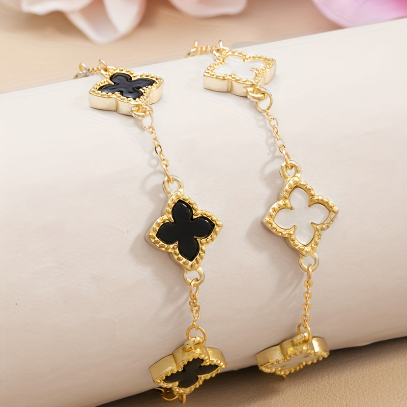 Elegant bracelets with a four-leaf clover for good luck
