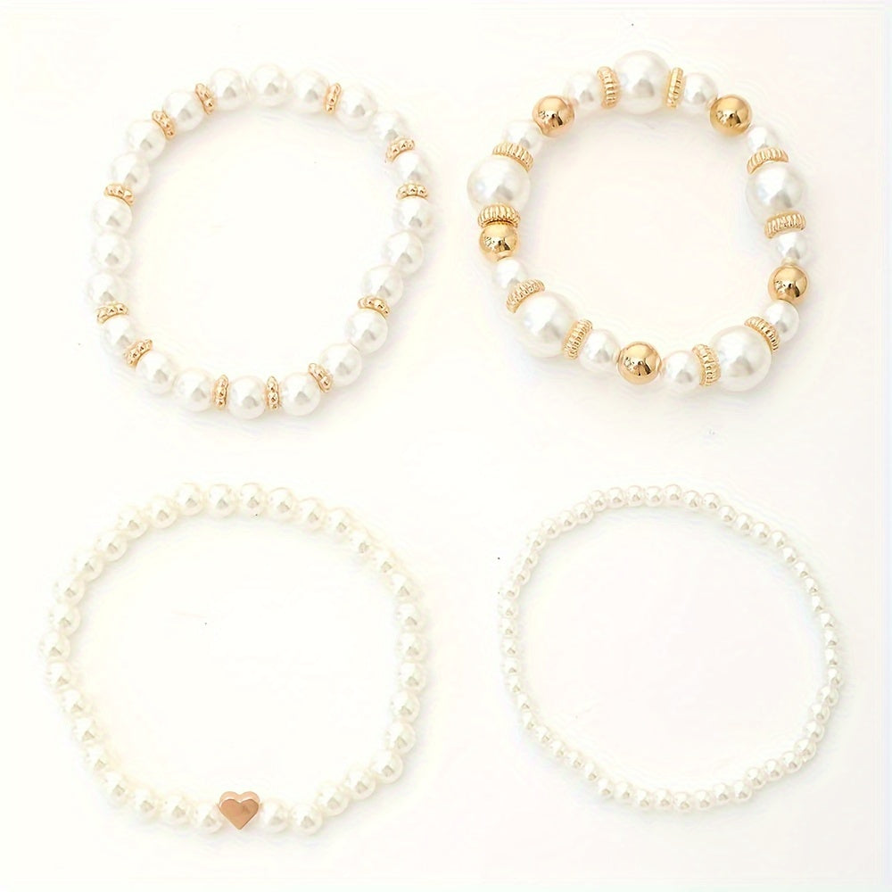 Elegant handmade pearl bracelet set