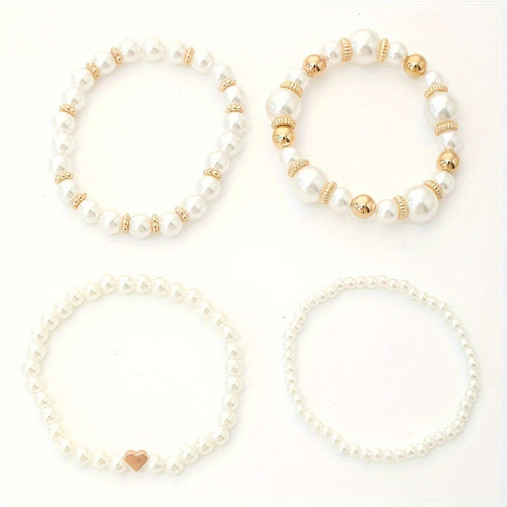 Elegant handmade pearl bracelet set