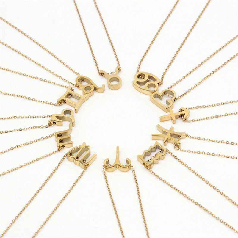 Celestique Pendant Charm with Zodiac Sign | Gold