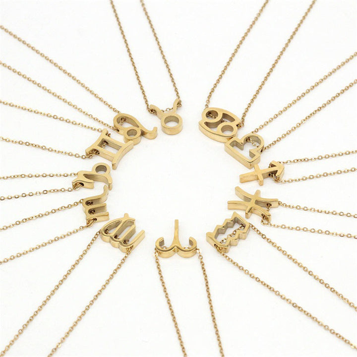 Celestique Pendant Charm with Zodiac Sign | Gold