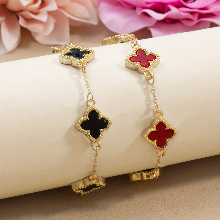 Elegant bracelets with a four-leaf clover for good luck
