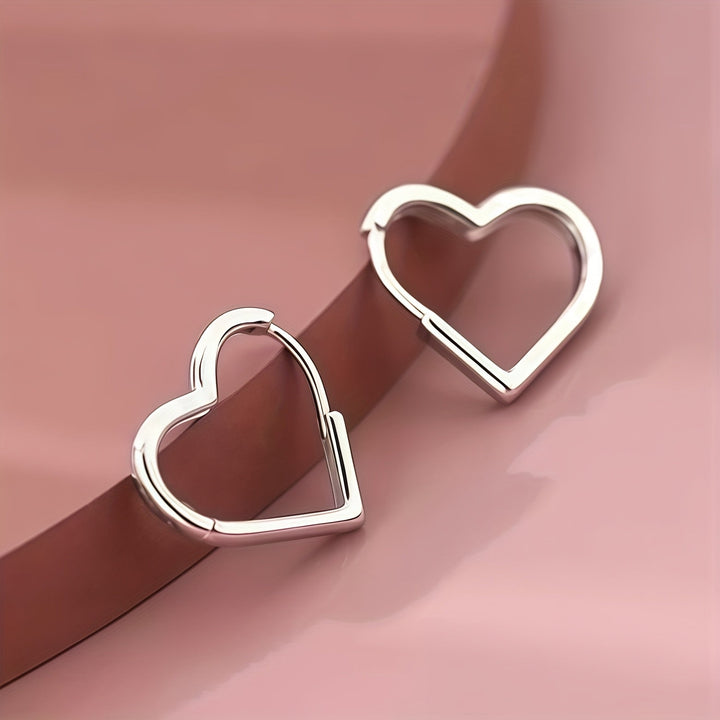 Heart-shaped stainless steel earrings in gold colour