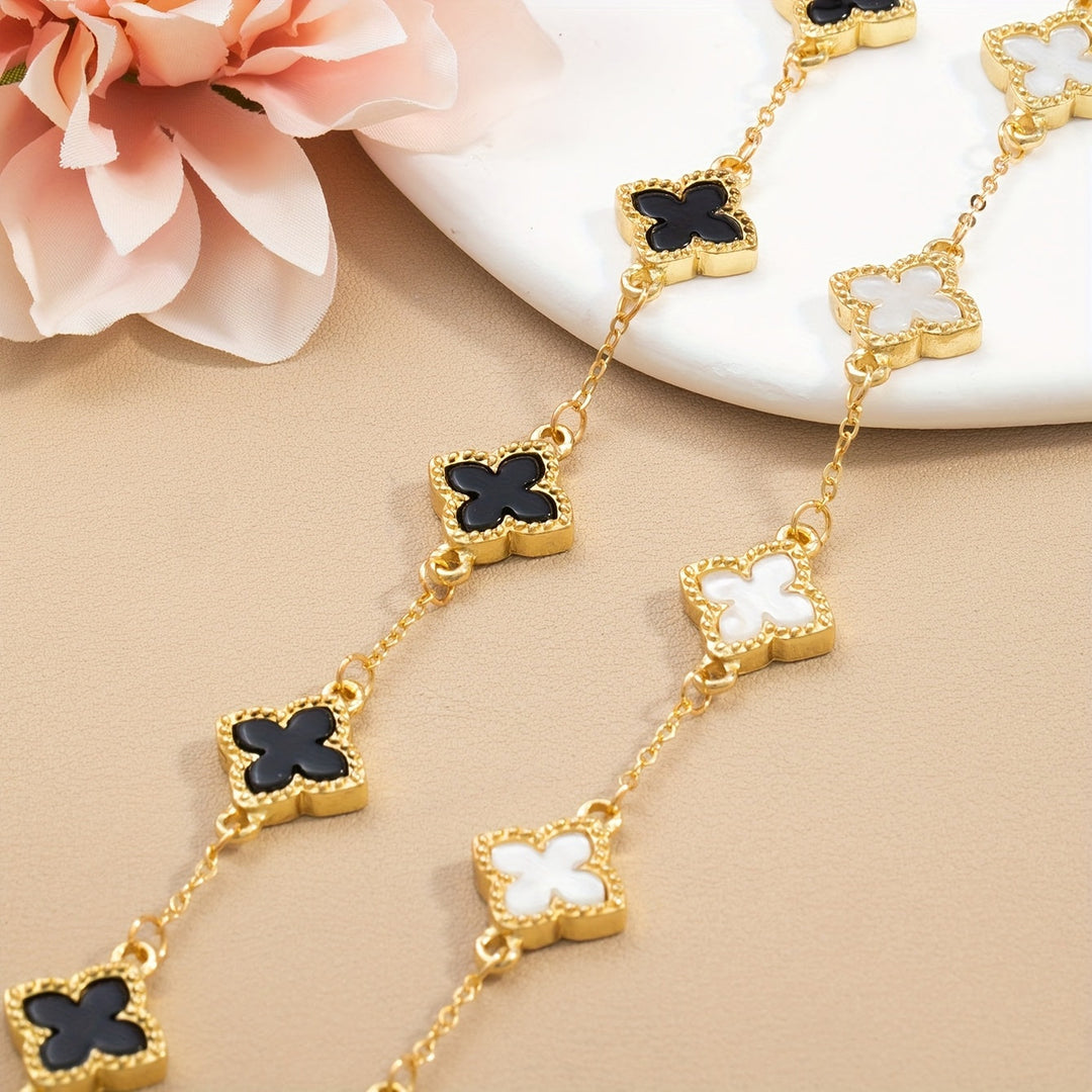 Elegant bracelets with a four-leaf clover for good luck