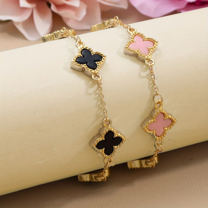 Elegant bracelets with a four-leaf clover for good luck