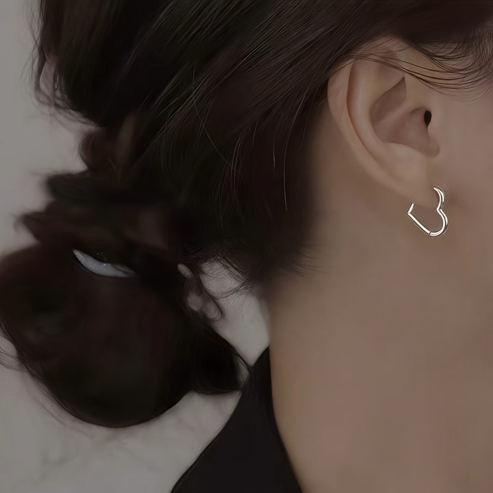 Heart-shaped stainless steel earrings in gold colour