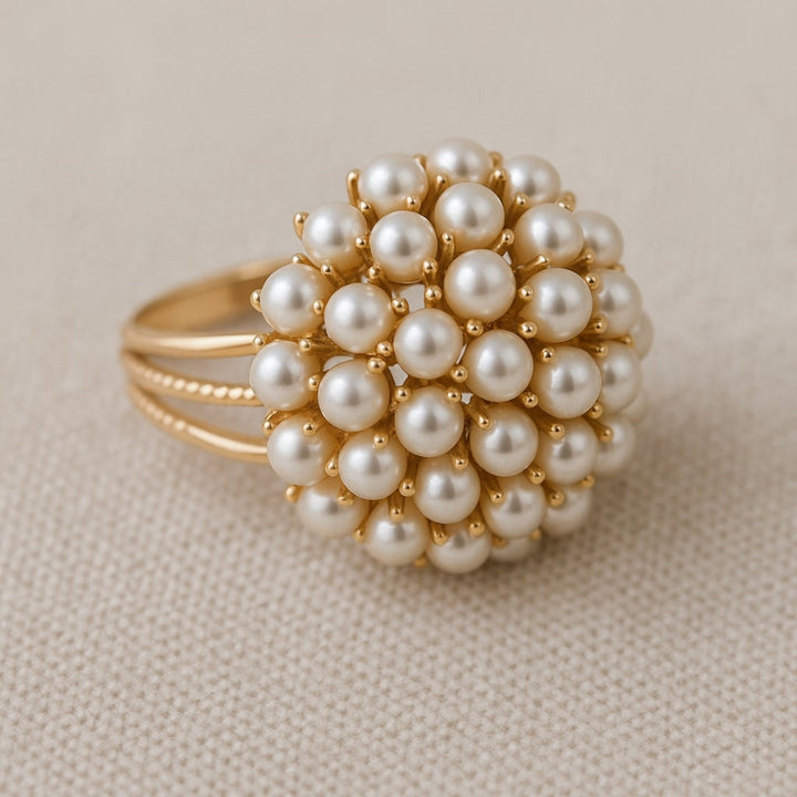 Ring with Inset Pearls