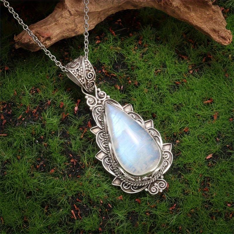 Vintage Maanstein-Hanger Necklace