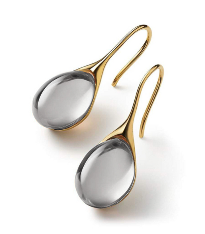 Dangling Crystal Earrings in Gold and Silver