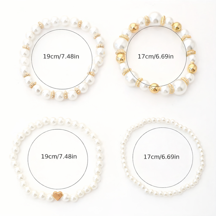 Elegant handmade pearl bracelet set