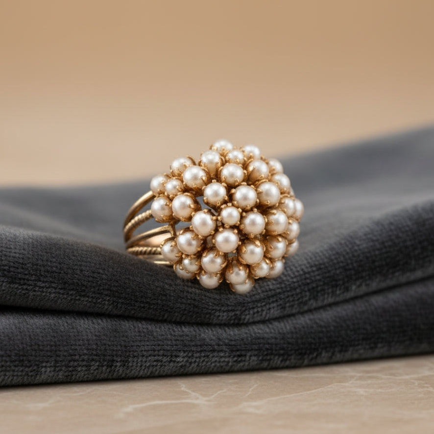 Ring with Inset Pearls