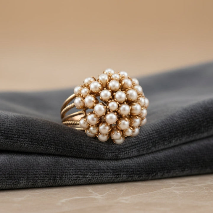 Ring with Inset Pearls