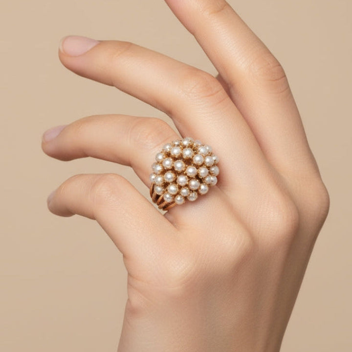 Ring with Inset Pearls
