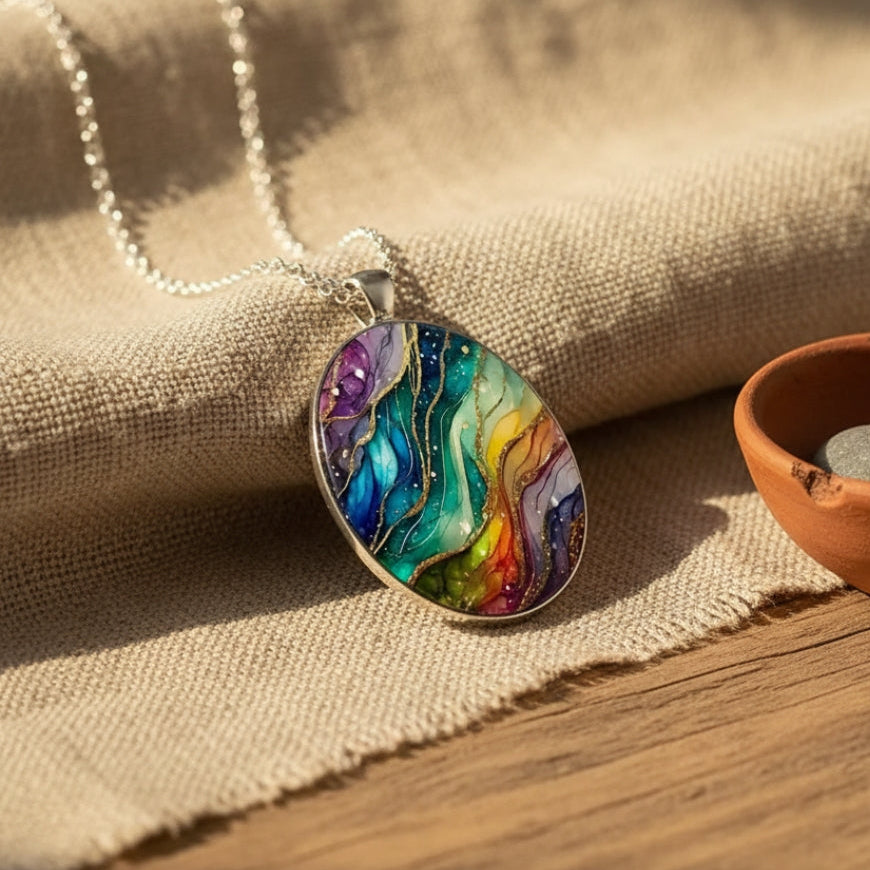 Colourful Round Stone Necklace