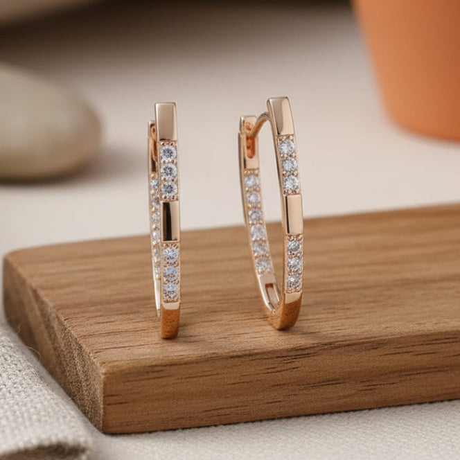 Elegant cubic zirconia earrings in gold