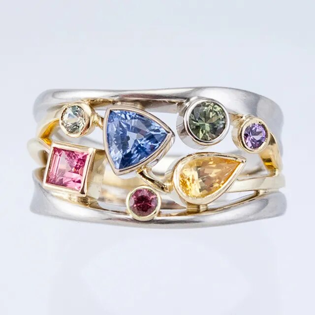 Vintage Colourful Zircon Ring