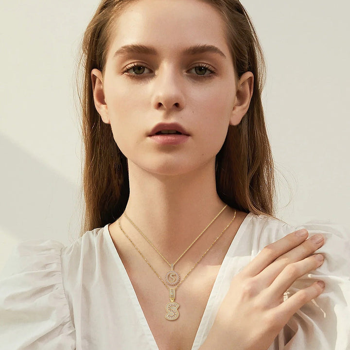 Initials Necklace Set in Moissanite