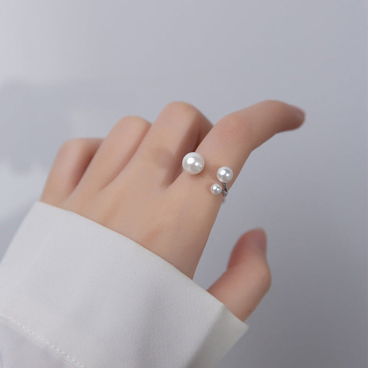 Adjustable Ring with Three Freshwater Pearls