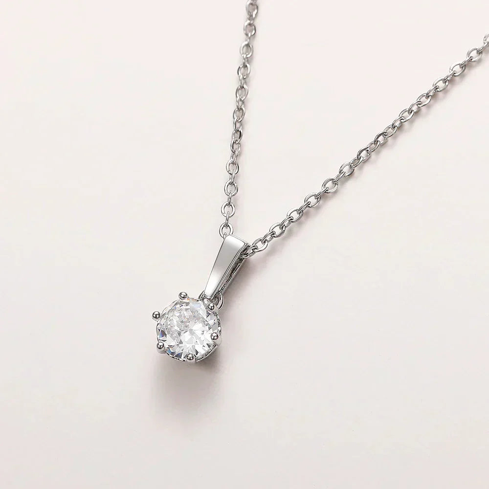 Classic Necklace with Zircon Pendant