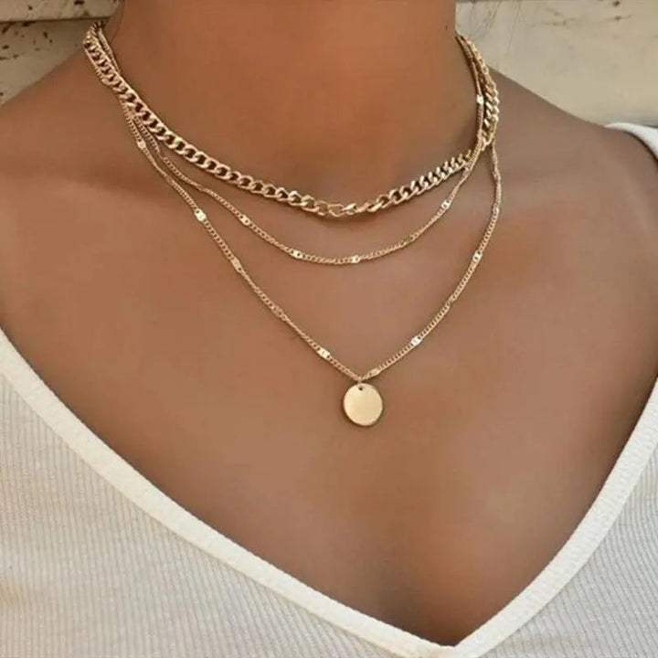 Elegant Necklace Made of Gold-Plated Silver