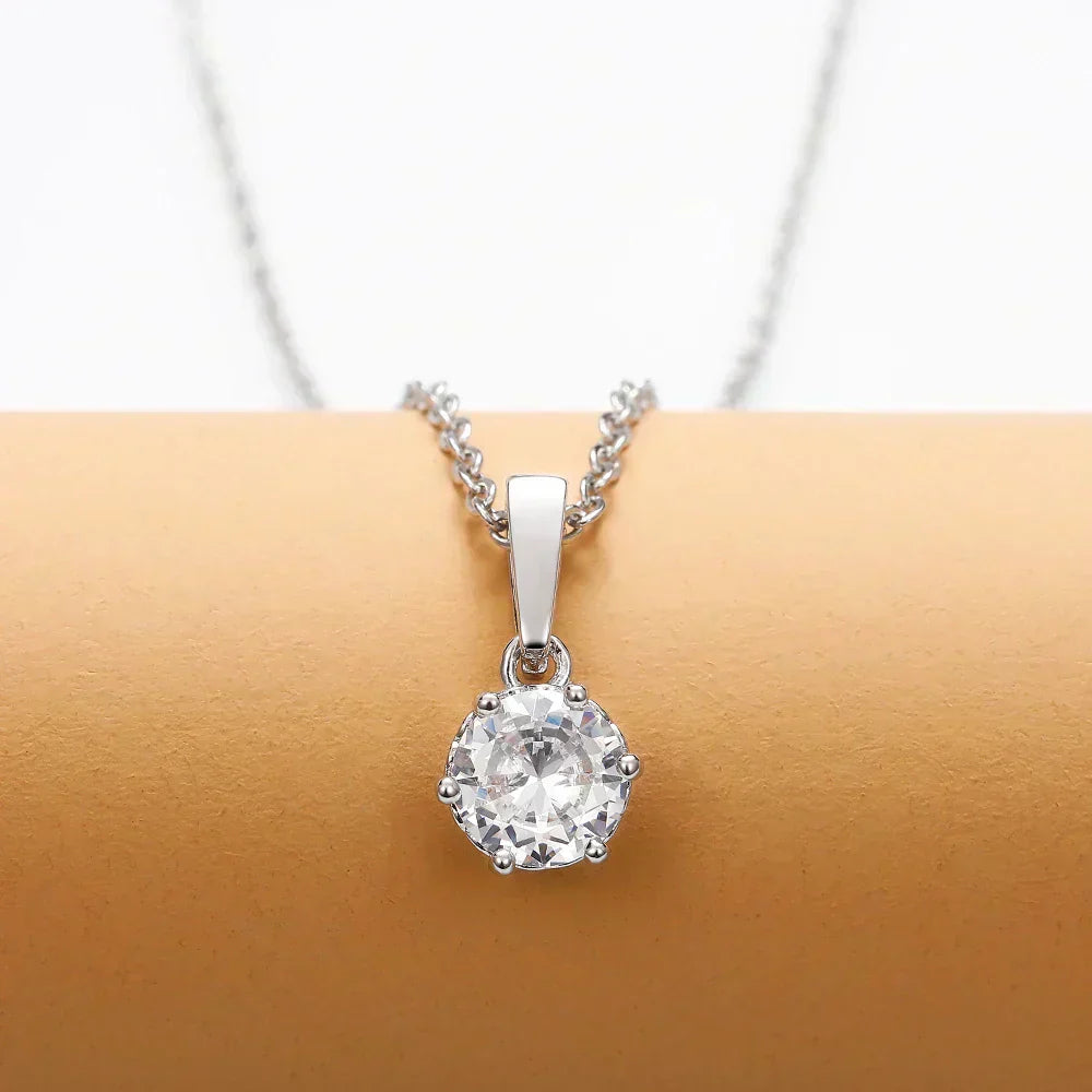 Classic Necklace with Zircon Pendant