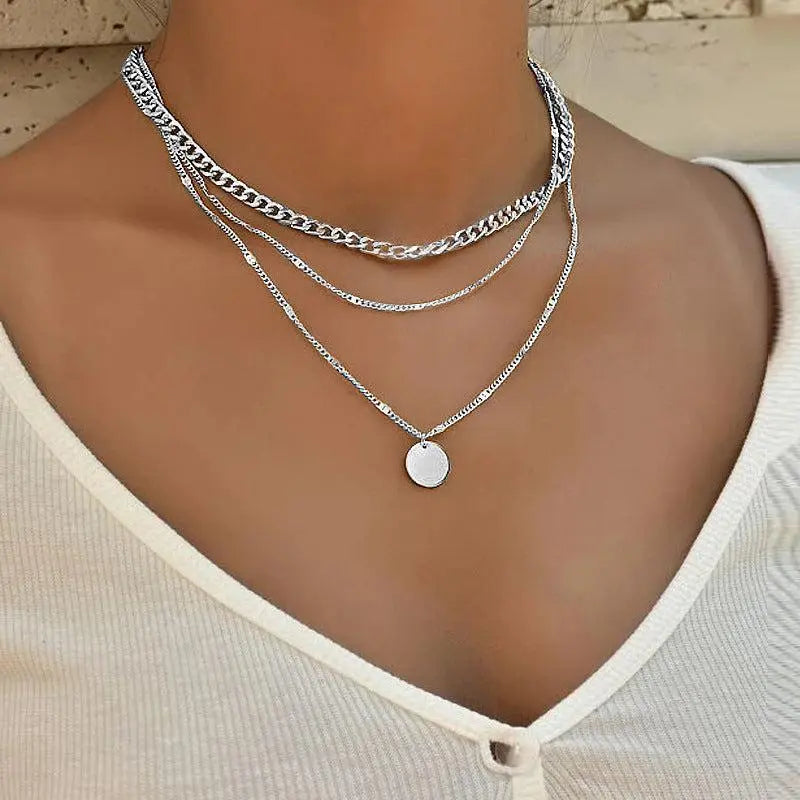 Elegant Necklace Made of Gold-Plated Silver