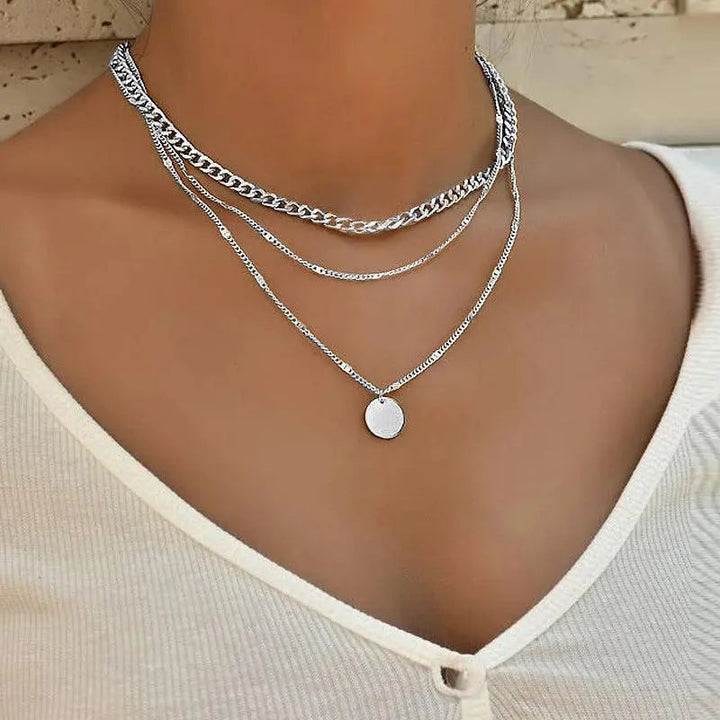 Elegant Necklace Made of Gold-Plated Silver