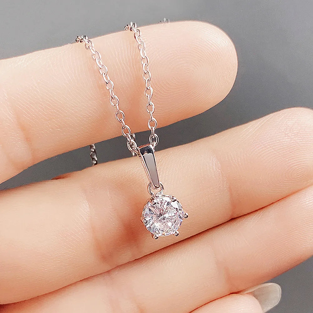 Classic Necklace with Zircon Pendant