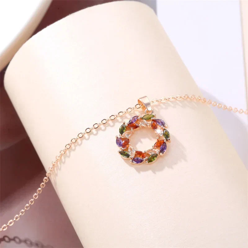 Necklace with a Radiant Rainbow Pendant