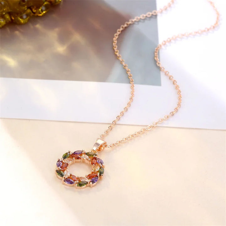 Necklace with a Shimmering Rainbow Pendant