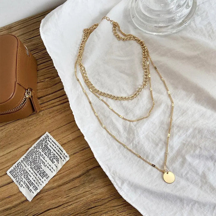 Elegant Necklace Made of Gold-Plated Silver