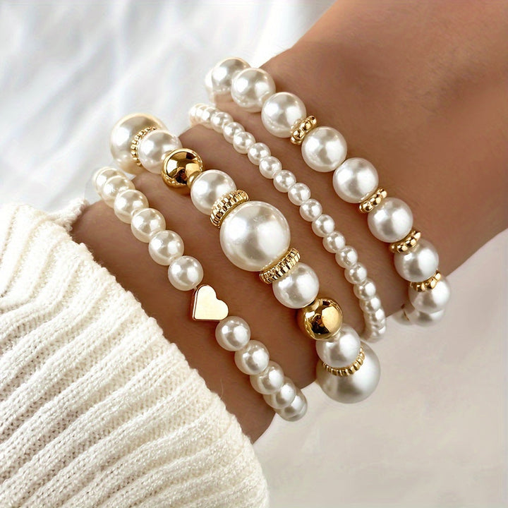 Elegant handmade pearl bracelet set