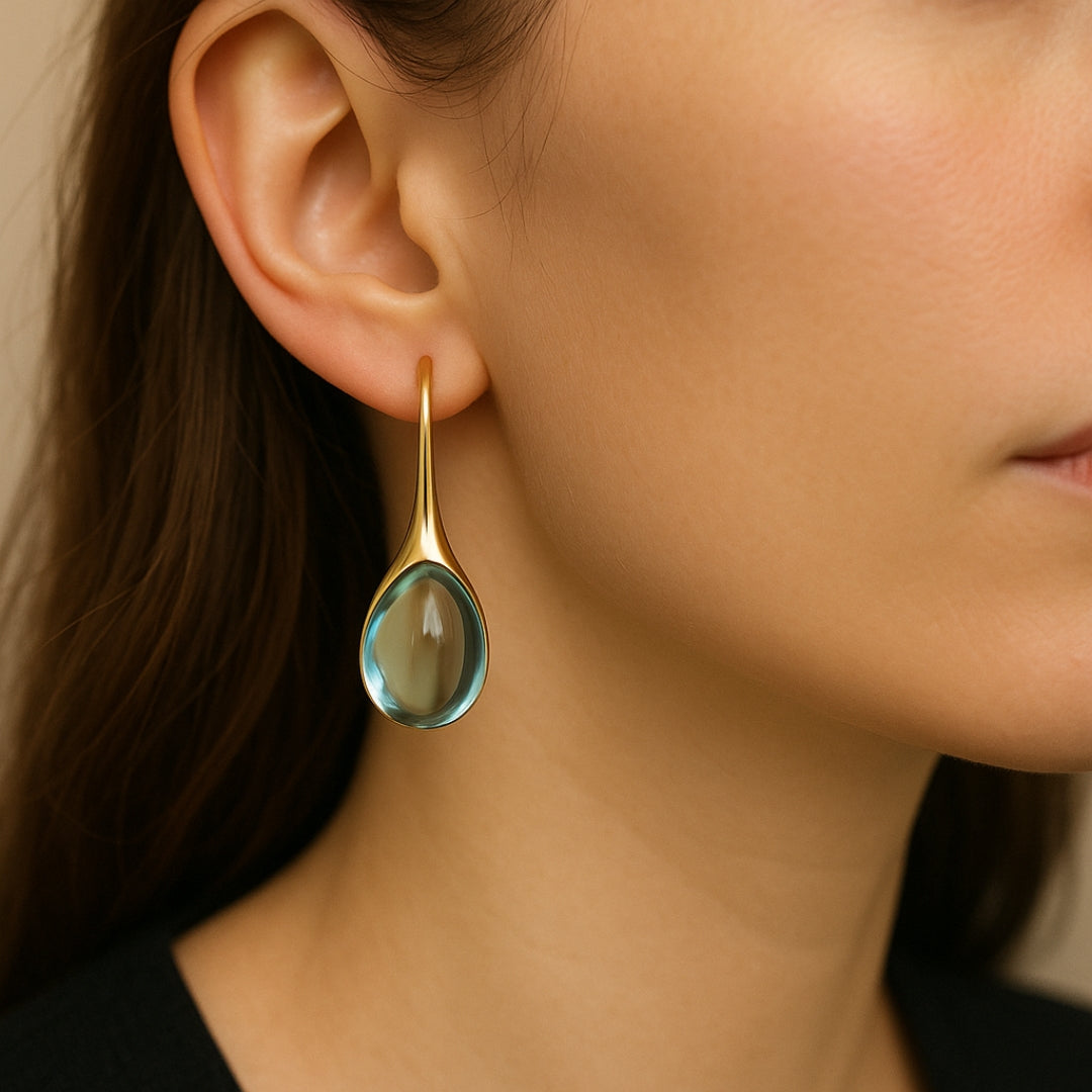 Dangling Crystal Earrings in Gold and Silver