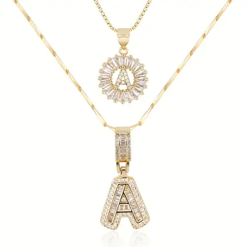 Necklace with Initials in Moissanite