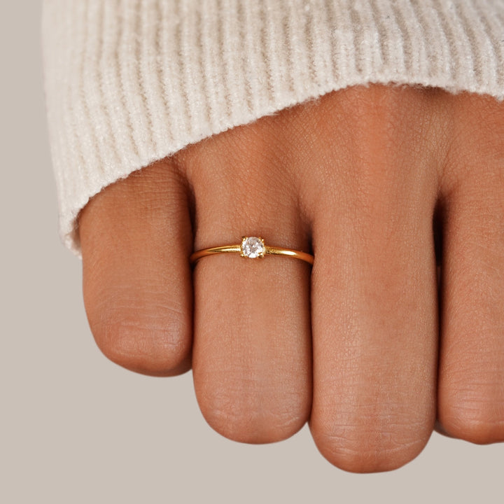 Gold Birthday Stone Rings