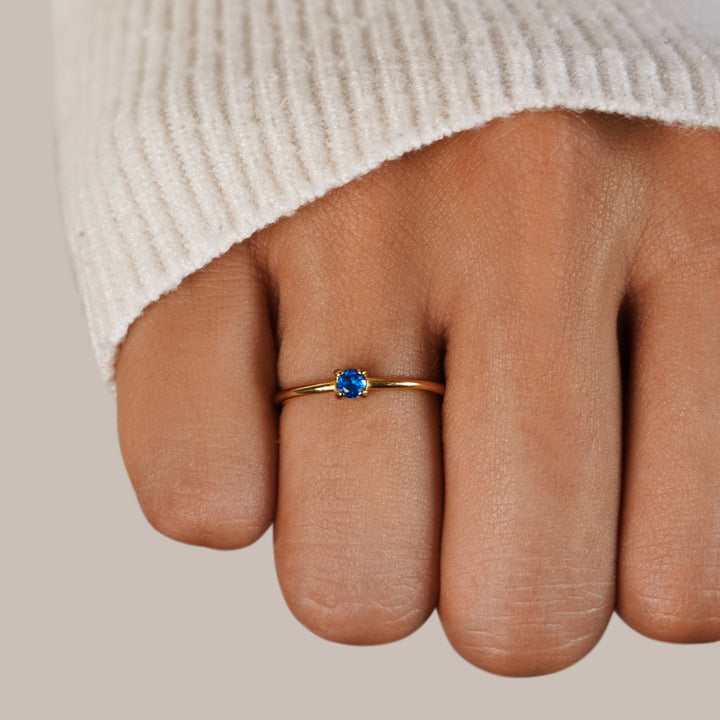 Gold Birthday Stone Rings
