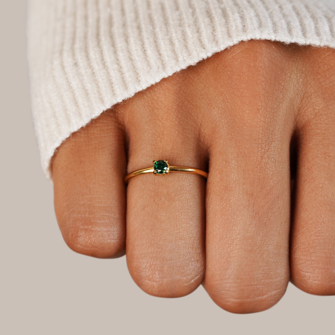 Gold Birthday Stone Rings