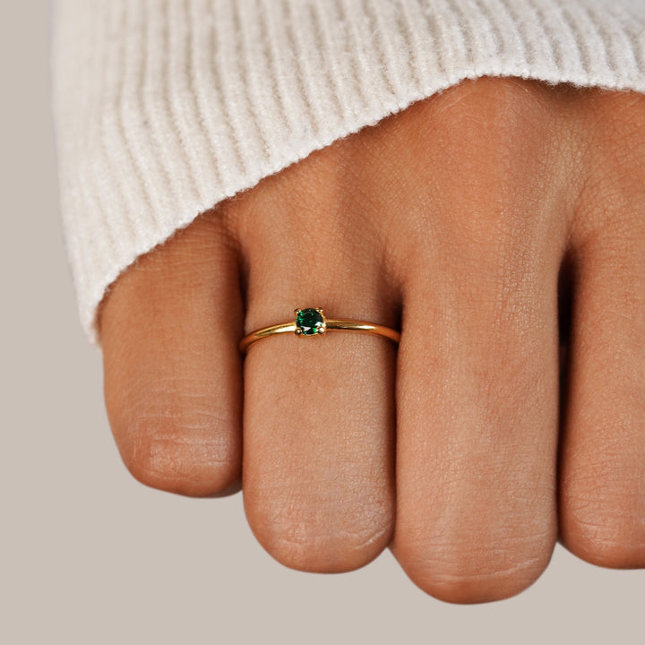 Gold Birthday Stone Rings