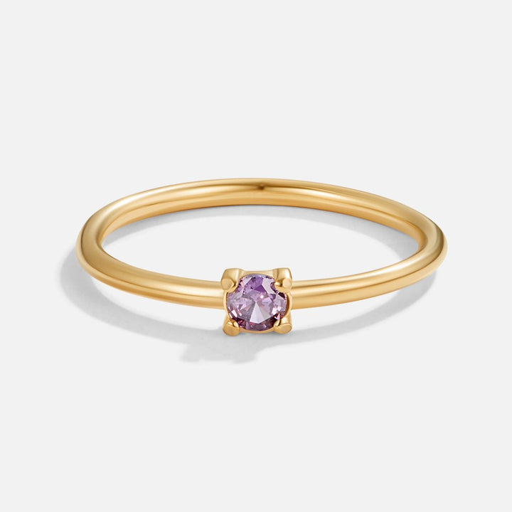 Gold Birthday Stone Rings