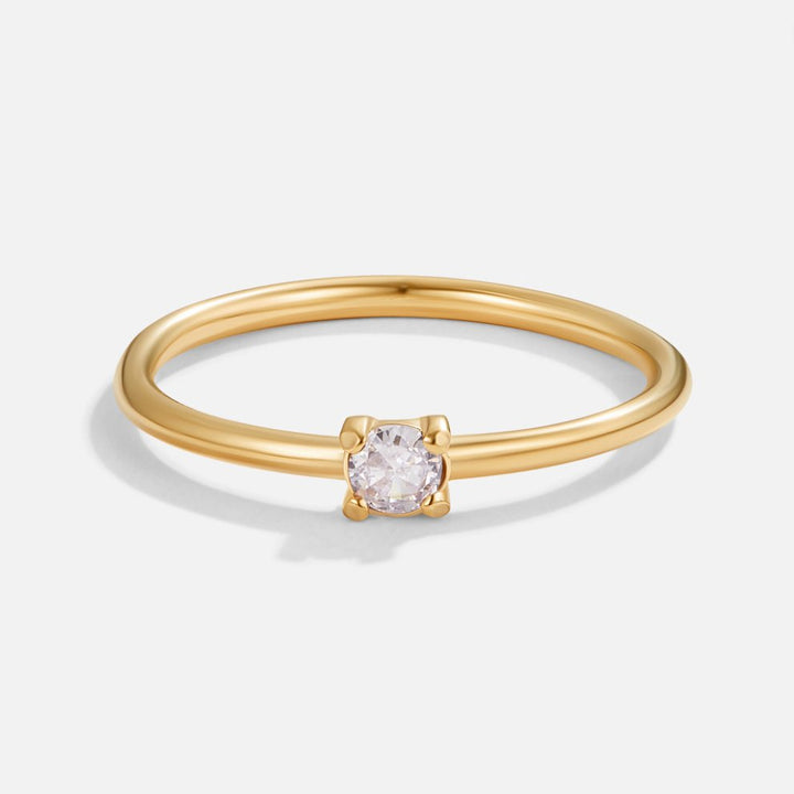 Gold Birthday Stone Rings