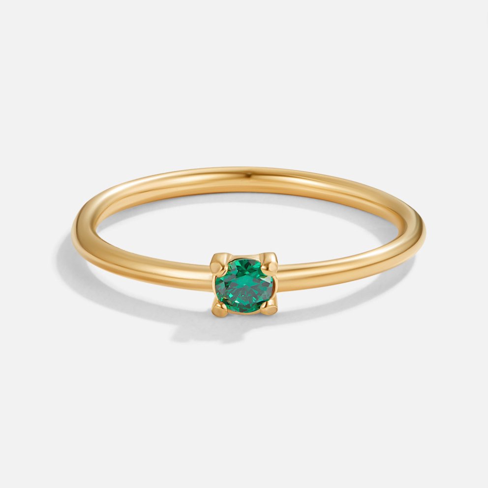 Gold Birthday Stone Rings