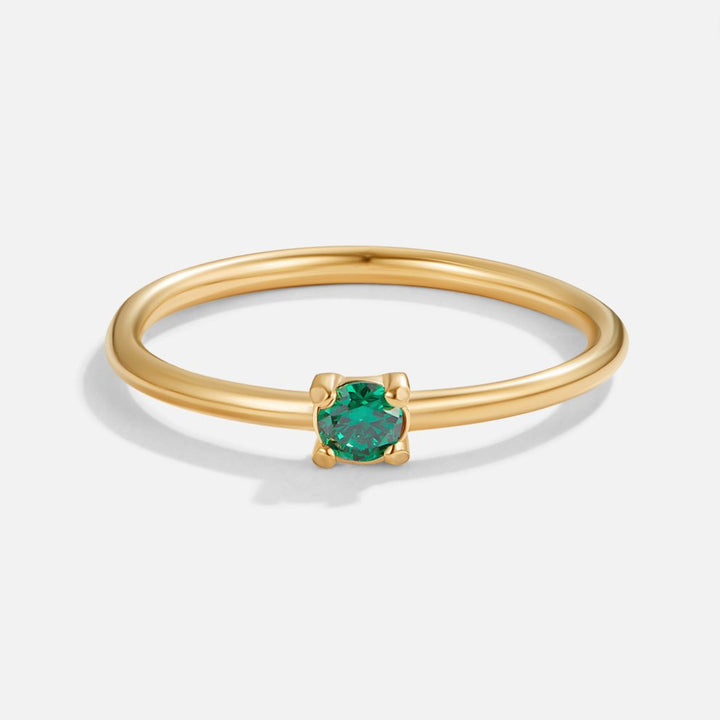 Gold Birthday Stone Rings