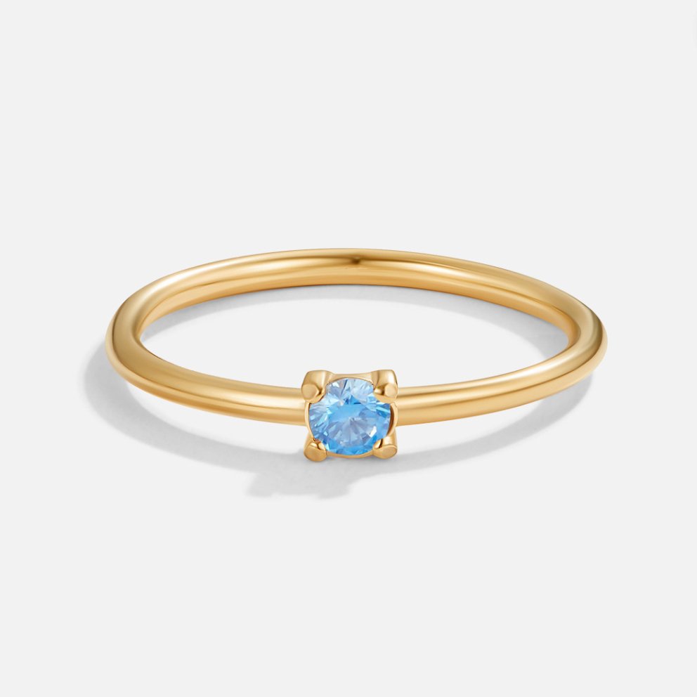 Gold Birthday Stone Rings